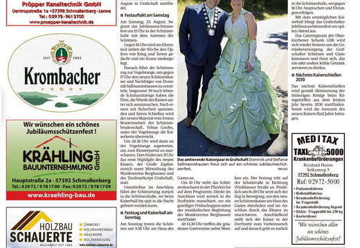 20250816_Sauerlandkurier_Jubiläumsschützenfest