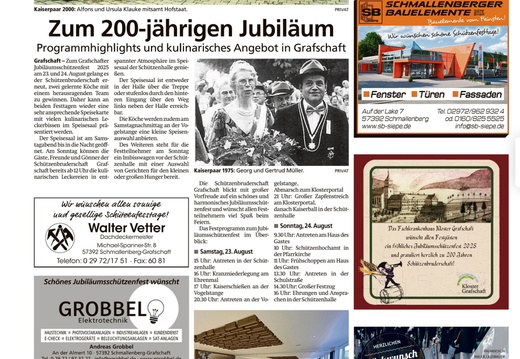 20250816_Sauerlandkurier_Jubiläumsschützenfest