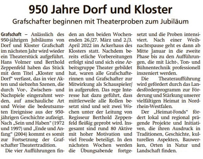 20211106 Sauerlandkurier Theaterproben